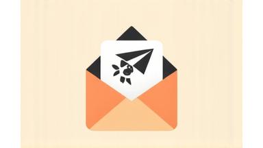 Illustrasjon av en konvolutt med nyhetsbrev symbol